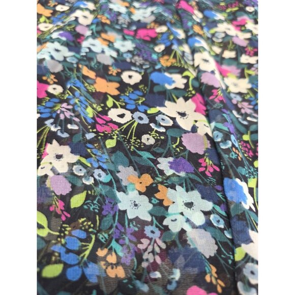 CAbi Dress Women Medium Fiesta Green Multicolor Floral Blouson Midi Smocked - Picture 2 of 7